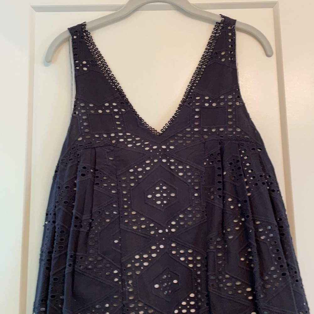 Maeve dress in black and cream embroidery